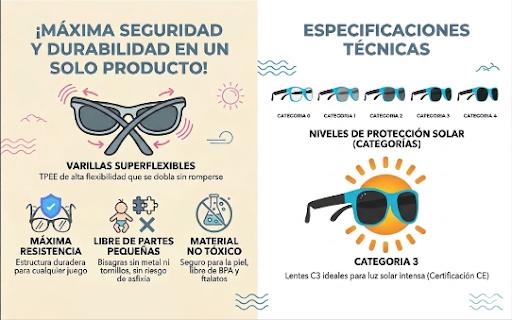 Gafas de Sol Infantiles Ultra-Resistentes y Flexibles | MiGluGlu